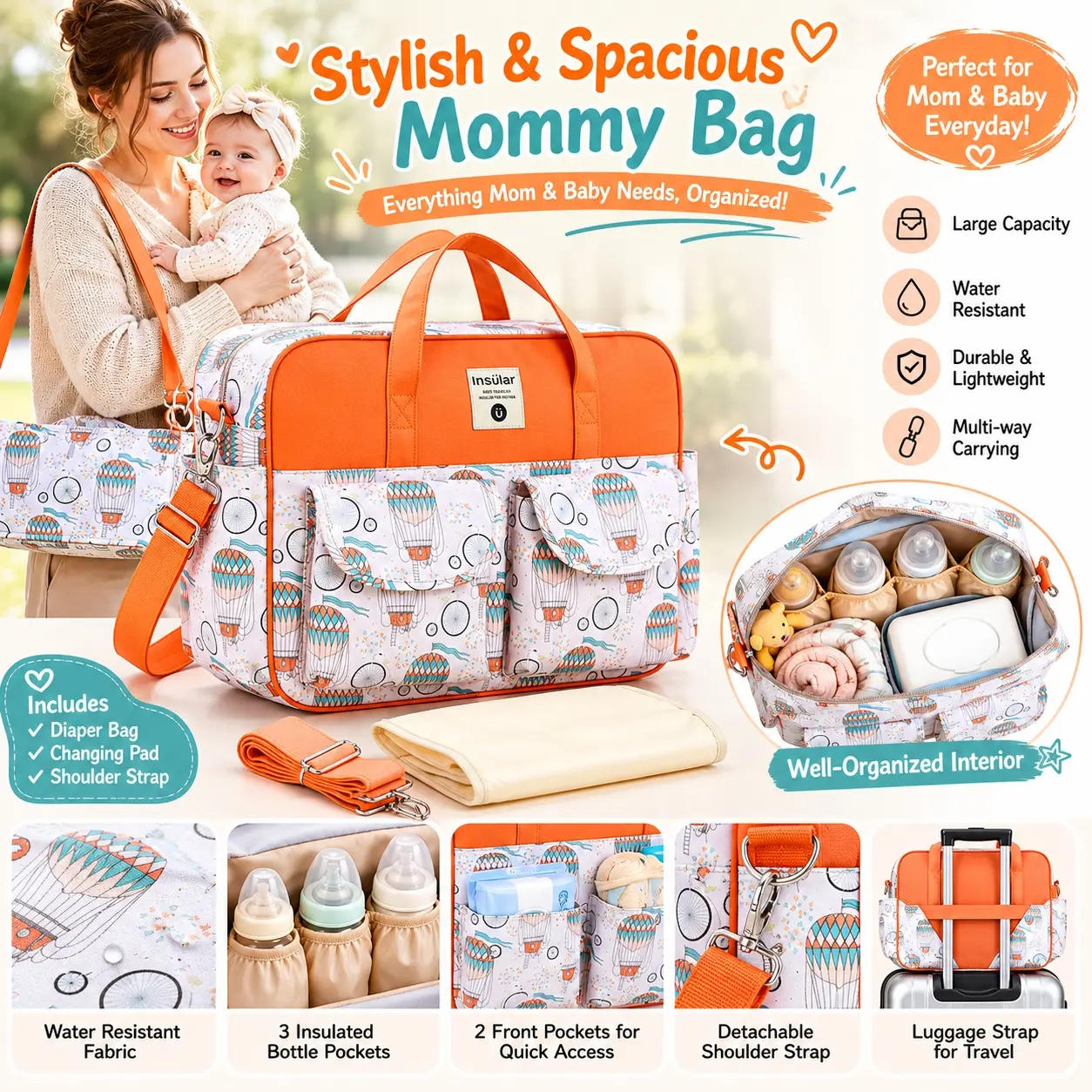 Pregnant Women Multi-Functional Crossbody Baby Bag, Fashion Waterproof Maternity Bag, Handheld Pre-Delivery Bag, Mommy Bag, Mummy Bag