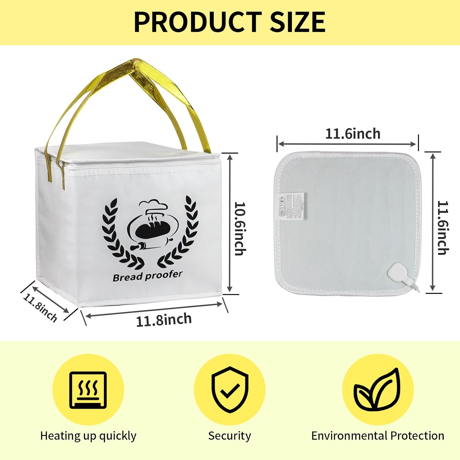 Dough Proofer Heating Pad with Warming Box, Sourdough Bread Proofing Warmer Box, for Bread Making,Sourdough Warmer