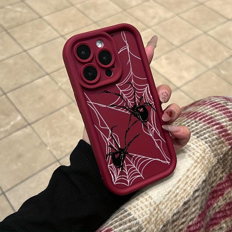 Comprehensive Drop-Resistant Phone Case with a Black Spider Design, Offering Camera Protection for Various iPhone Models Including iPhone 17 E Air Pro ProMax iPhone16 15 14 Plus 13 12 Mini 11 X XS XR