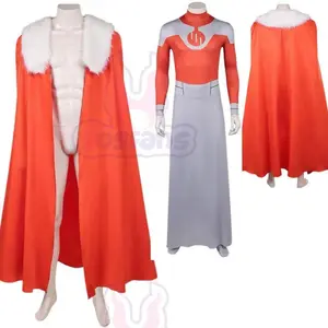 Men Invincible Thragg Cosplay Cloak Jumpsuit Clothes Disguise Men Roleplay Cape Bodysuit Halloween Costume Carnival Outfits Suit