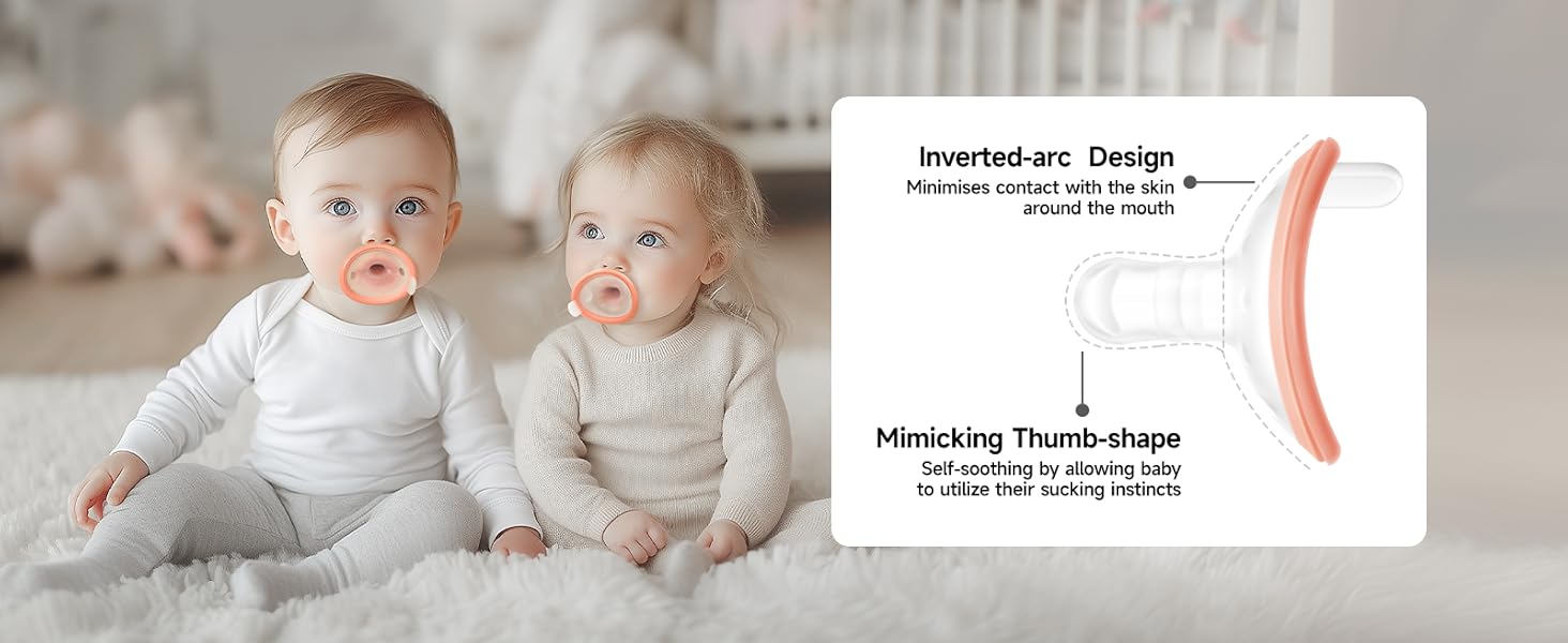 Baby Pacifiers 0-6 Months One-Piece Pacifiers 0-3 Months BPA-Free Lightweight Soft Silicone Newborn Pacifier for Breastfed Babies