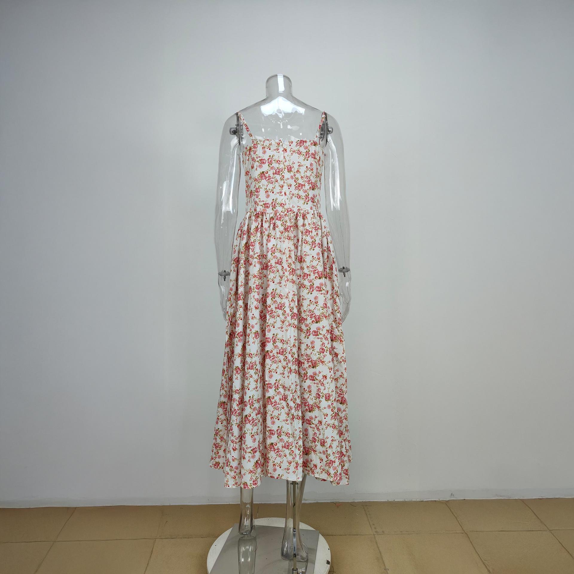 2026 beautiful women's clothing, new spring models, French retro court style solid color suspender dress