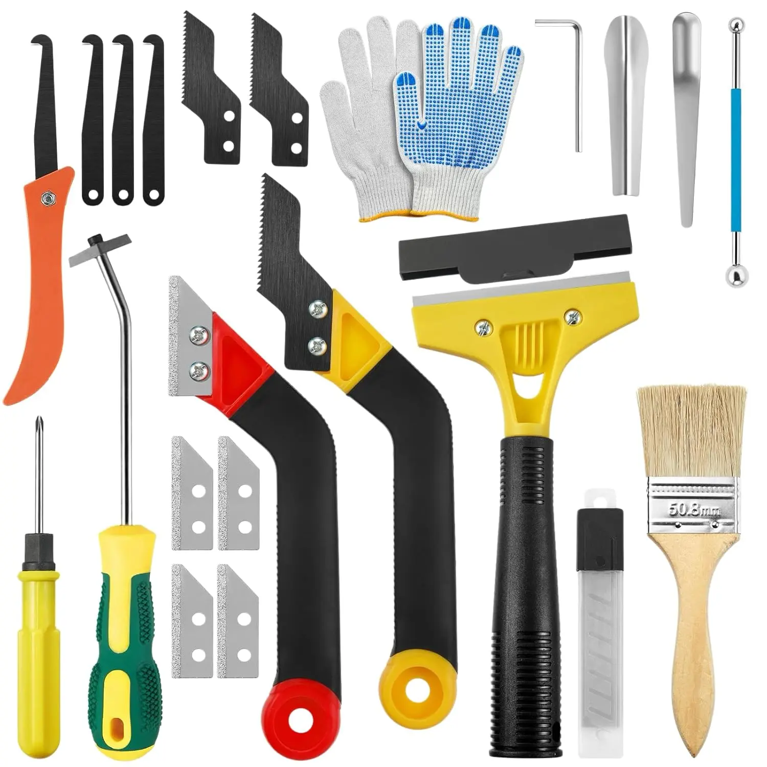 33 Pack Grout Removal Tool Kit, Tile & Remover Tools with Grout Saws, Scrapers & Blades - for Tile Grout, Bath & Shower