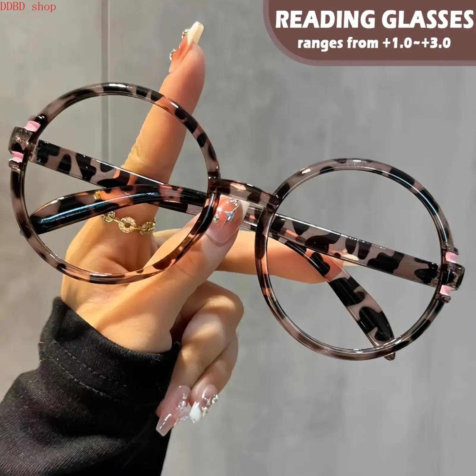 Unisex Round Reading Glasses – HD Large Frame Readers, +1.0 to +3.0 Strength Available