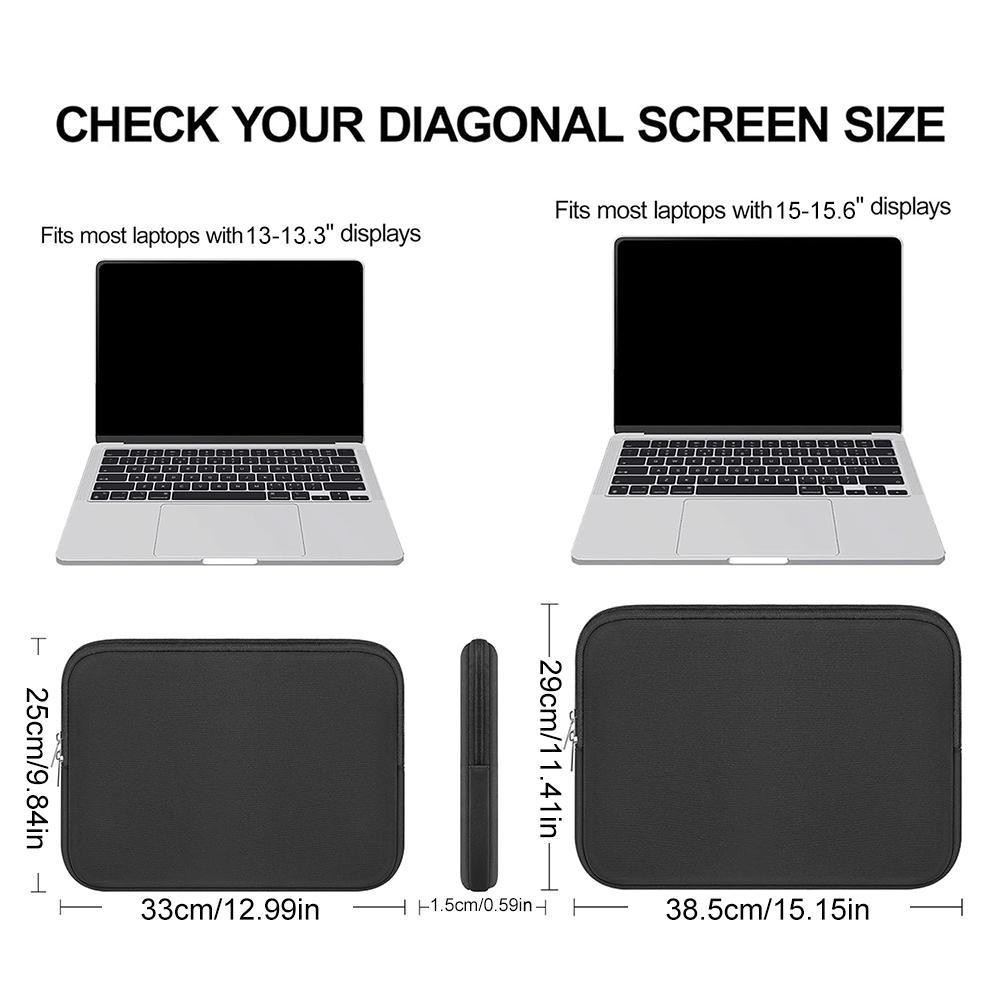Solid Color Laptop Sleeve Case, Resistant Notebook Computer Pocket Case, Tablet Briefcase Carrying Bag Compatible with Tech Accessories, Durability