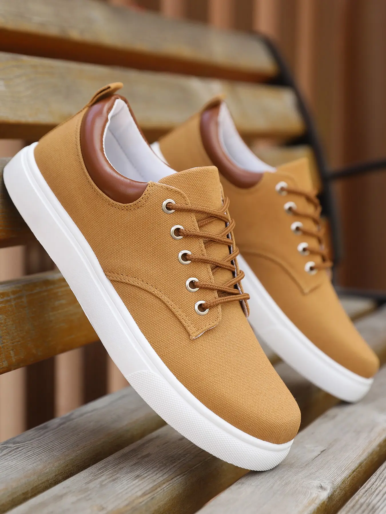 Men's Casual Canvas Shoes, Low Top Lace-Up, Lightweight Comfortable Durable, All Seasons, Ideal for Daily Wear, Home, Travel, Outdoor, Walking Shoes, Footwear, Casual Lifestyle Footwear