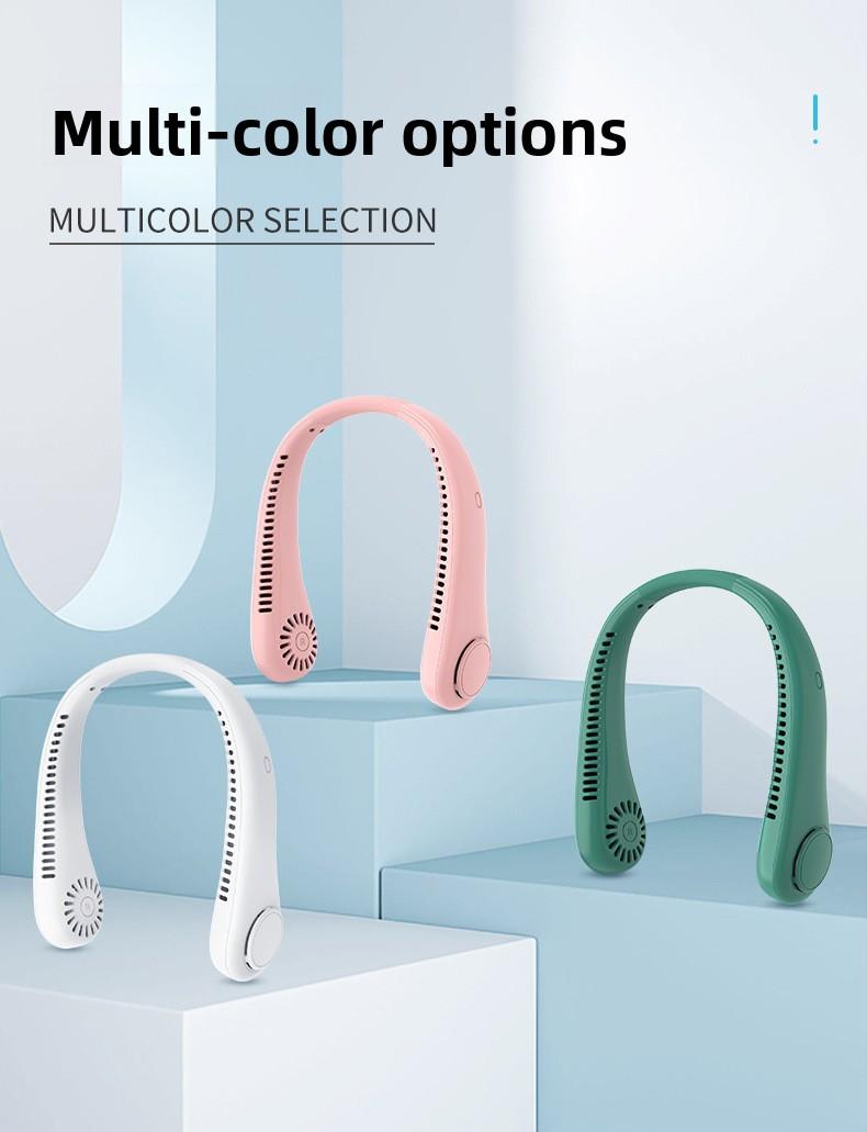 Three-speed adjustable neck fan, outdoor high-endurance portable universal USB hands-free neck fan
