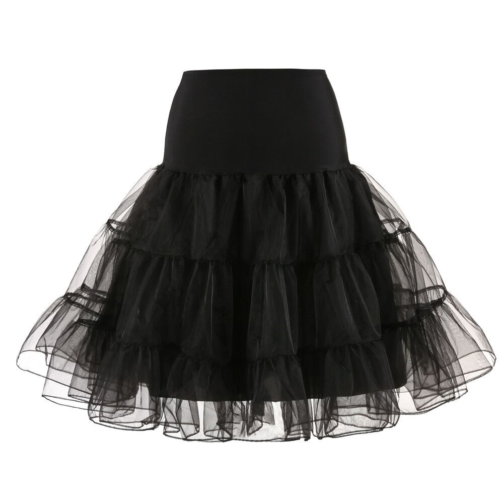 Short Tutu Petticoat Crinoline  50s Swing Vintage Tutu 26" Retro Underskirt Petticoat Fancy Net Rockabilly