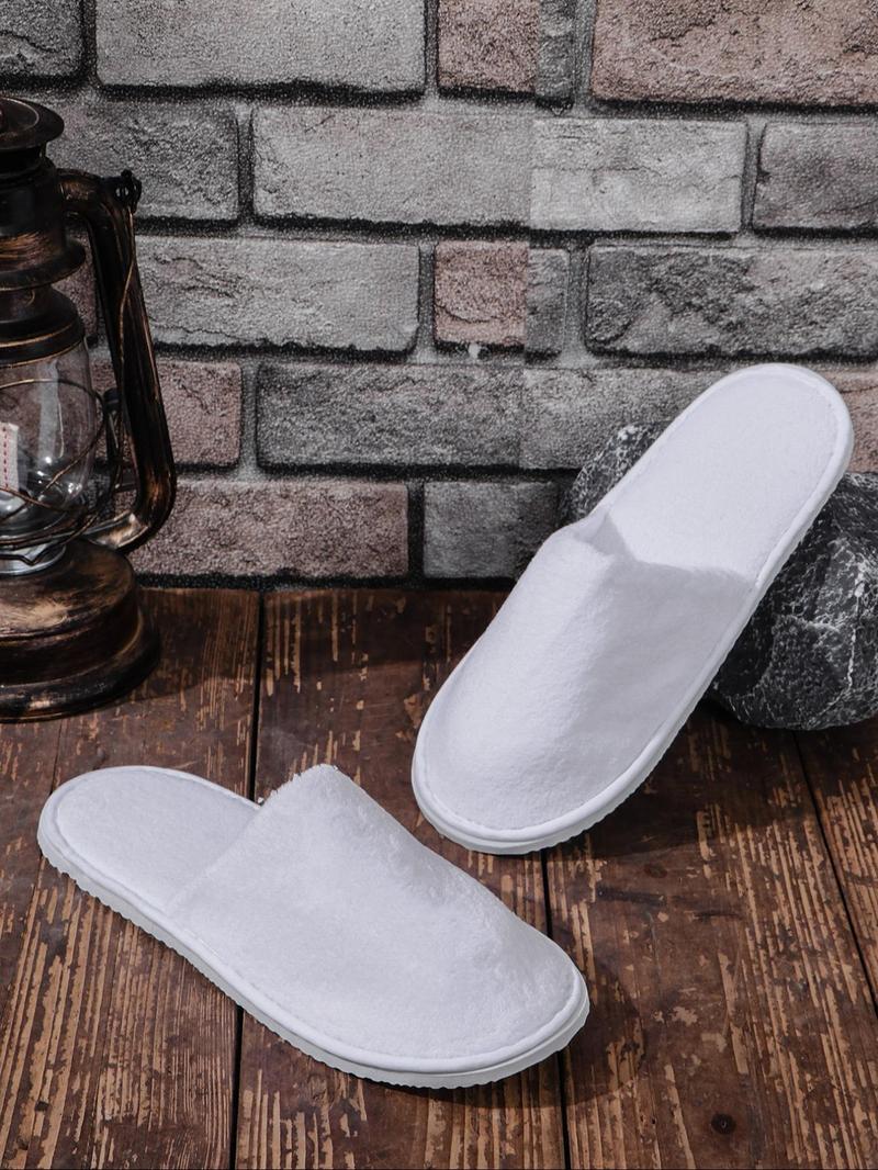 Women's Solid Color Thick Plush Slippers, Casual Soft Comfortable Home Slippers, Hotel Slippers, Non-Disposable, Machine Washable & Dry Cleanable, Non-slip Slippers for All Seasons