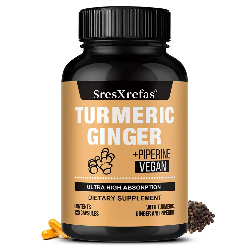 Turmeric and Ginger Joint Support Health Supplement - 120 Capsules, Vitamins & Minerals Wellness Supplement magnesium complex