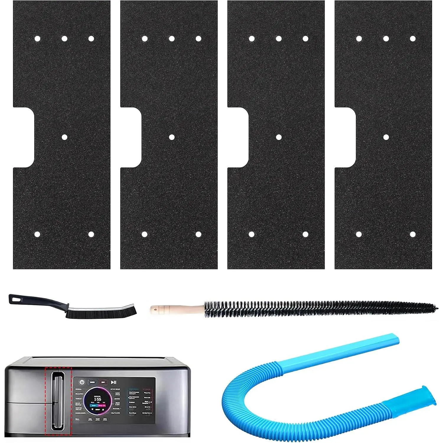 Dryer Vent Cleaner Kit for  Washer Dryer Combo with Vacuum Attachment | WH01X35719 Lint Filter , Brushes and Dryer Vent Vacuum Hose Attachment,  Washable for Models PFQ97HSPVDS