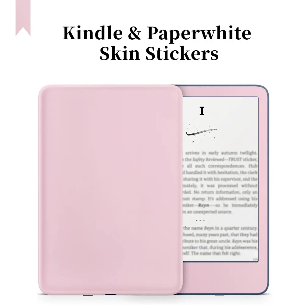 Pastel Pink/Yellow/Green Vinyl Skin Sticker Compatible with Kindle Paperwhite 12/11/10, Kindle 11 (6"), Aesthetic Decal Wrap Full Cover (Sticker Only), Gift for Book Lovers