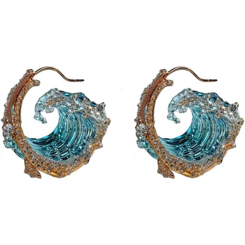 New adjustable ocean wave necklace/ring/earrings, summer ocean theme, gift for ladies and girls