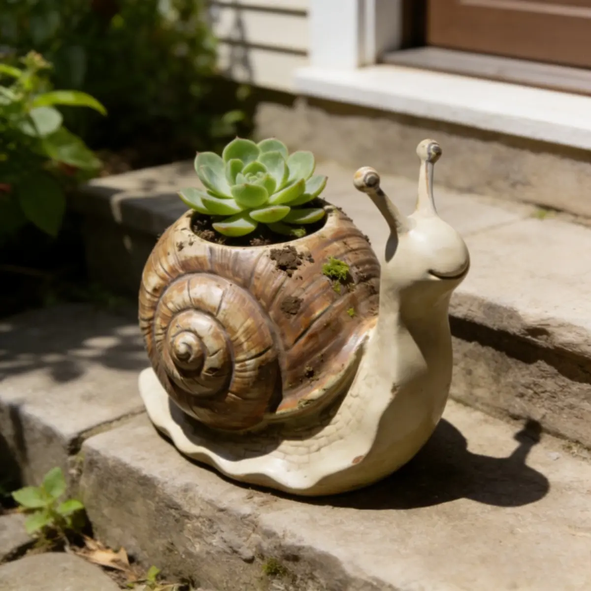Bulk Value Pack Resin Snail Planter, Cost-Effective Decorative Garden Figurine Set, Space-Saving Unique Character Ornament for Landscaping, Boutiques & Garden Center Commercial Displays