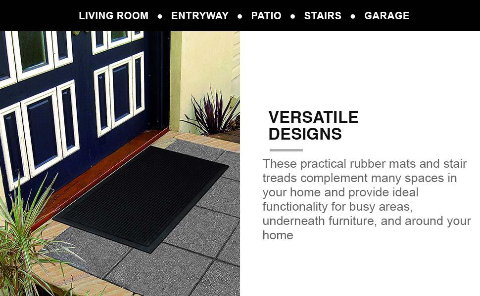 Scraper Doormat – Indoor Rug with Backing & Dirt-Trapping Pile, Non-Slip Front Door Mat for Mud & Pet Traffic – 24" x 36", Charcoal