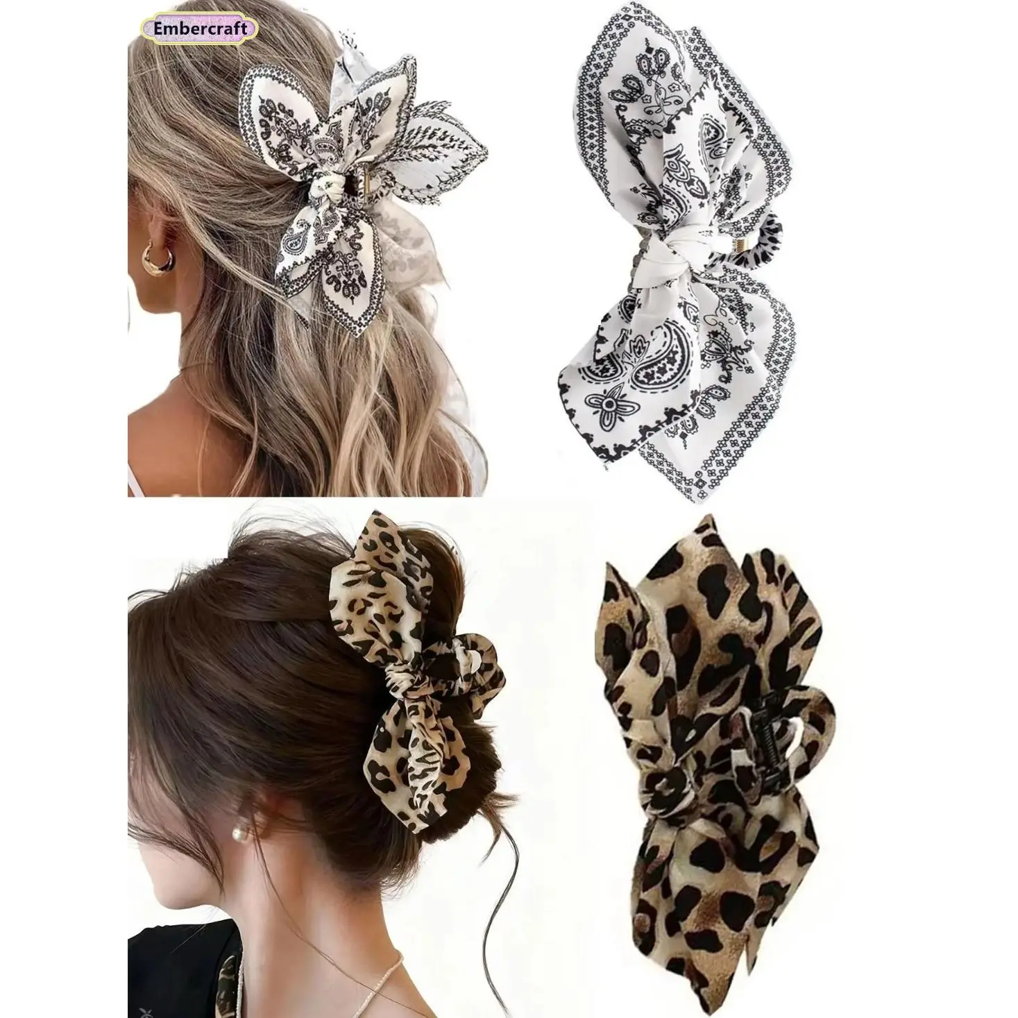 Women's Hair Clips, Flower Hair Clip, Extra-Large Claw Clips, Hair Claws for Thick Hair, Cute Bow-Shaped Non-Slip Hair Accessories, Stylish Gift for Women and Girls