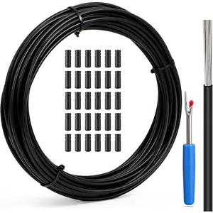 4mm X 50ft Lined Shift Cable Housing Bicycle Derailleur Shifter Hose Wires Hydraulic Disc Lined Tube Repair Accessory for Mountain Road Bike DIY Replacement Black