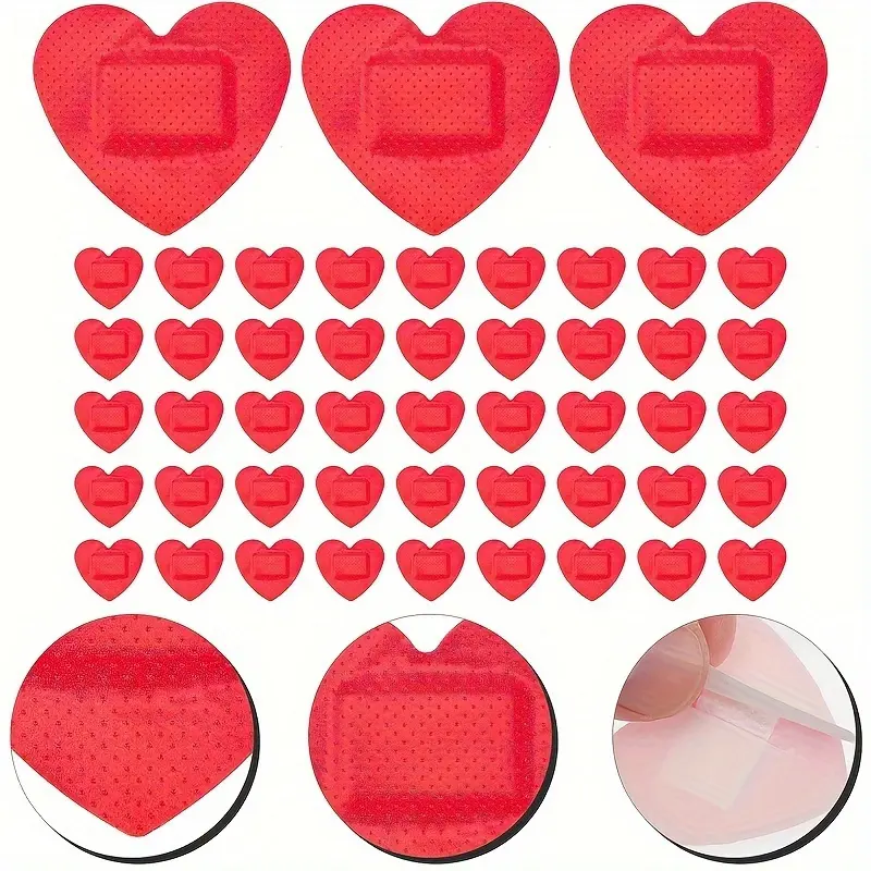 20pcs Cartoon Band Aids, Heart-Shaped Self-Adhesive Wound Protector - Protects And Heals Wounds With Love