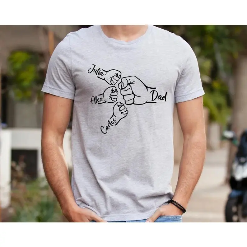 Custom Fist Bump Dad Shirt, Personalized Father's Day Gift