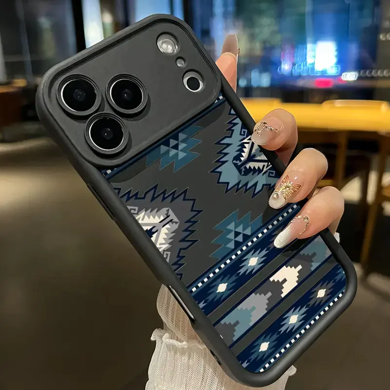 iPhone Series Phone Case Accessories, Compatible with iPhone 17 Pro Max/16 Plus/15/14/13/12/11/XR/Air E, Tribal Geometric Symphony Pattern, Full Lens Protection, Rugged Durable TPU Silicone Cover, Gift for Girls