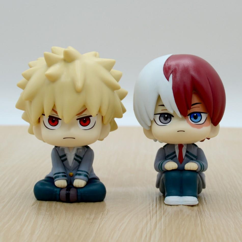 10cm boku no hero academy anime figure midoriya izuku action figure bakugo katsuki/todoroki shoto statuette pvc collection toys