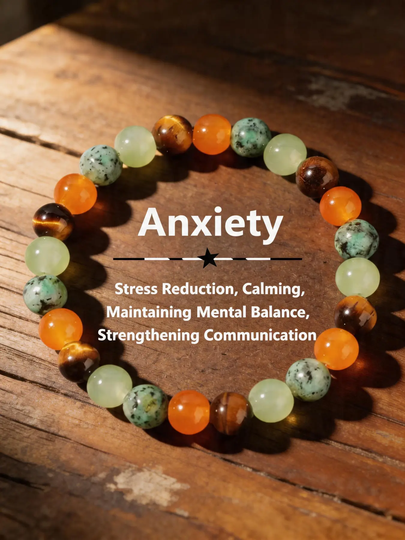 Emotional Support Bracelet: Natural Crystals for Anxiety & Balance
