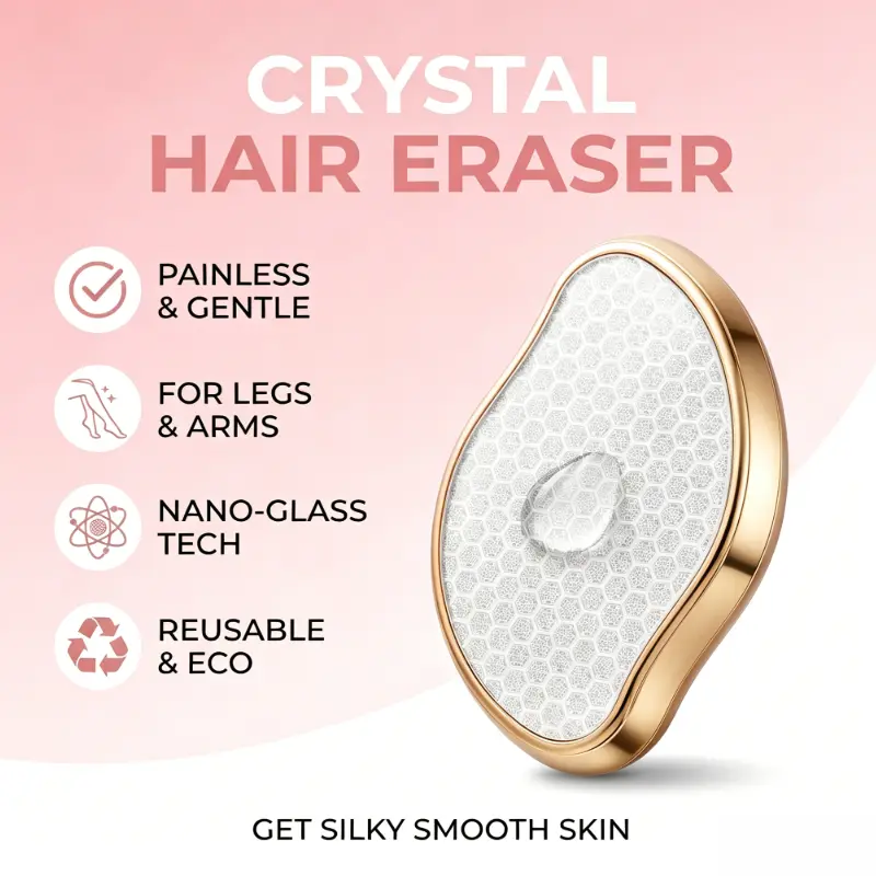 Crystal Hair Eraser for Women and Men, Reusable Crystal Hair Remover Magic Painless Exfoliation Hair Removal Tool, Magic Hair Eraser for Back Arms Legs