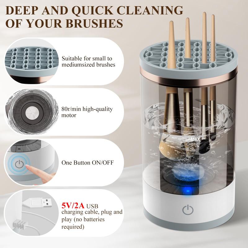 Electric Makeup Brush Cleaner, Automatic Brush Washer, Makeup Brush Cleaning Machine, Makeup Tool Cleaner for Daily Use, Christmas Gift Electric Makeup Brush Cleaner, Automatic Brush Washer, Makeup Brush Cleaning Machine, Makeup Tool Cleaner for Daily Use, Christmas Gift