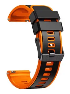 22mm Soft Dual-Color Silicone Strap, Breathable Sweat-Resistant, Adjustable Replacement Band for Huawei, Xiaomi, Suunto, Garmin, Amazfit, Zeblaze, Tic Watches