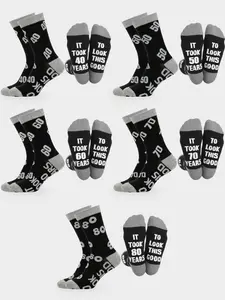 1 Pair of Creative “Age” Number Gag Mid-Calf Socks for Men and Women, Knee-High Socks, Casual Socks—Funny Socks for 21st, 40th, 50th, 60th, 70th, and 80th Birthday Gifts—The Perfect Milestone Birthday Gag Gift