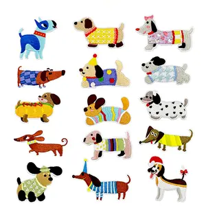 Cute Puppy Iron-On Patches, 15 Pcs/Set Animal Embroidery Patches, Perfect for Decorating Dog Lovers' Clothing, Hats, Backpacks, or Dog Clothes