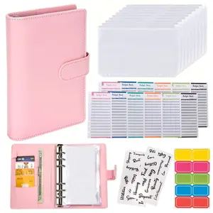 PU Zipper Budget Binder and Bill Organizer, 6-Ring Cash Envelope, Budget Record Book for Home Finance, Essential Financial Tool