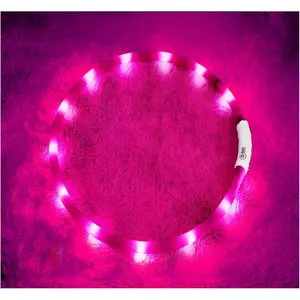 USB Rechargeable LED Dog Collar, Light Up Glowing Pet Collar for Night Safety & High Visibility, 3 Flashing Modes Water Resistant, Fits Small Medium Large Dogs