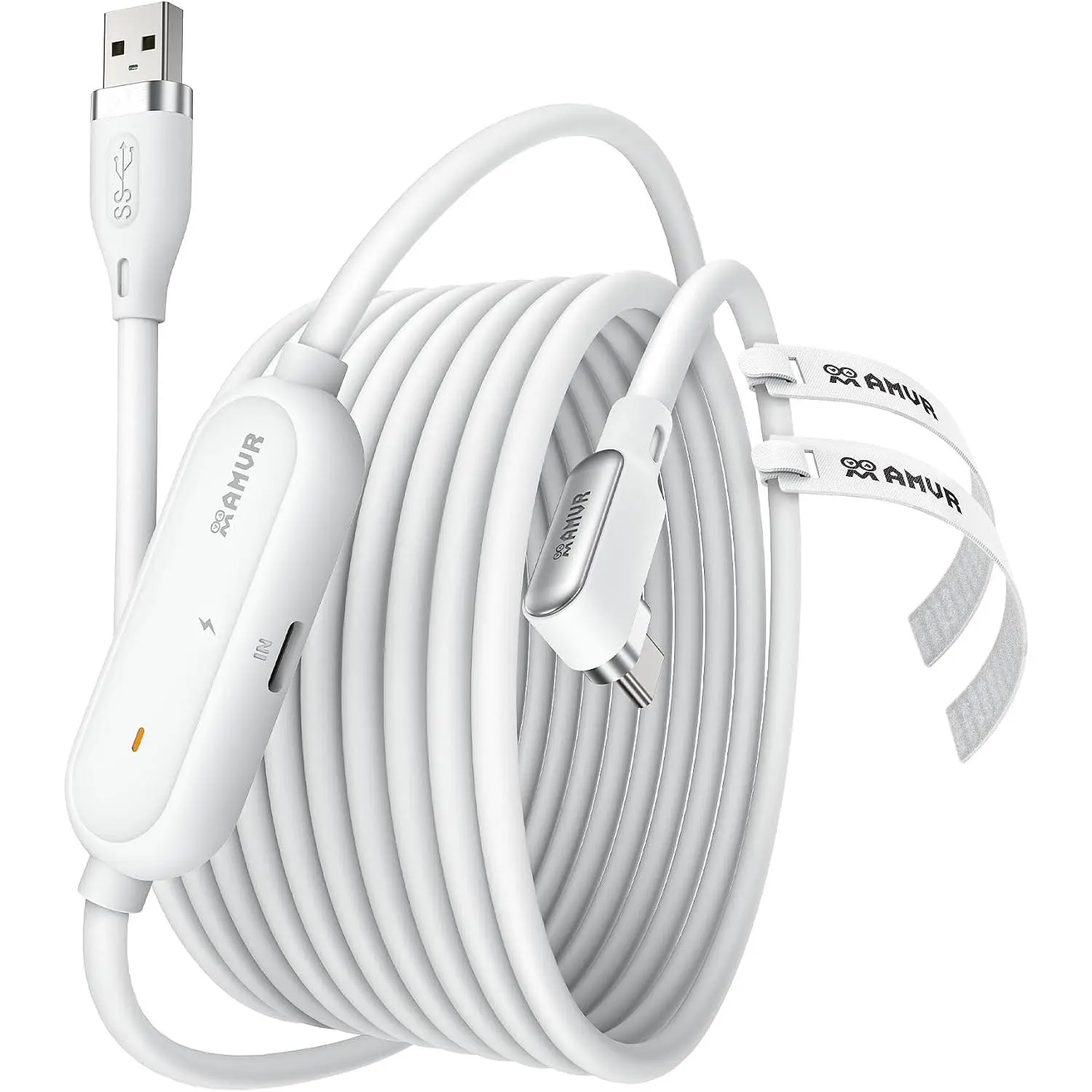 16FT(5M) Link Cable with Charging Compatible with Meta Quest 3/3S/Pico 4 Accessories and PCVR/Ste. USB 3.0 to USB C Link Cable with 5Gbps Super Speed, Charge & Link Simultaneously