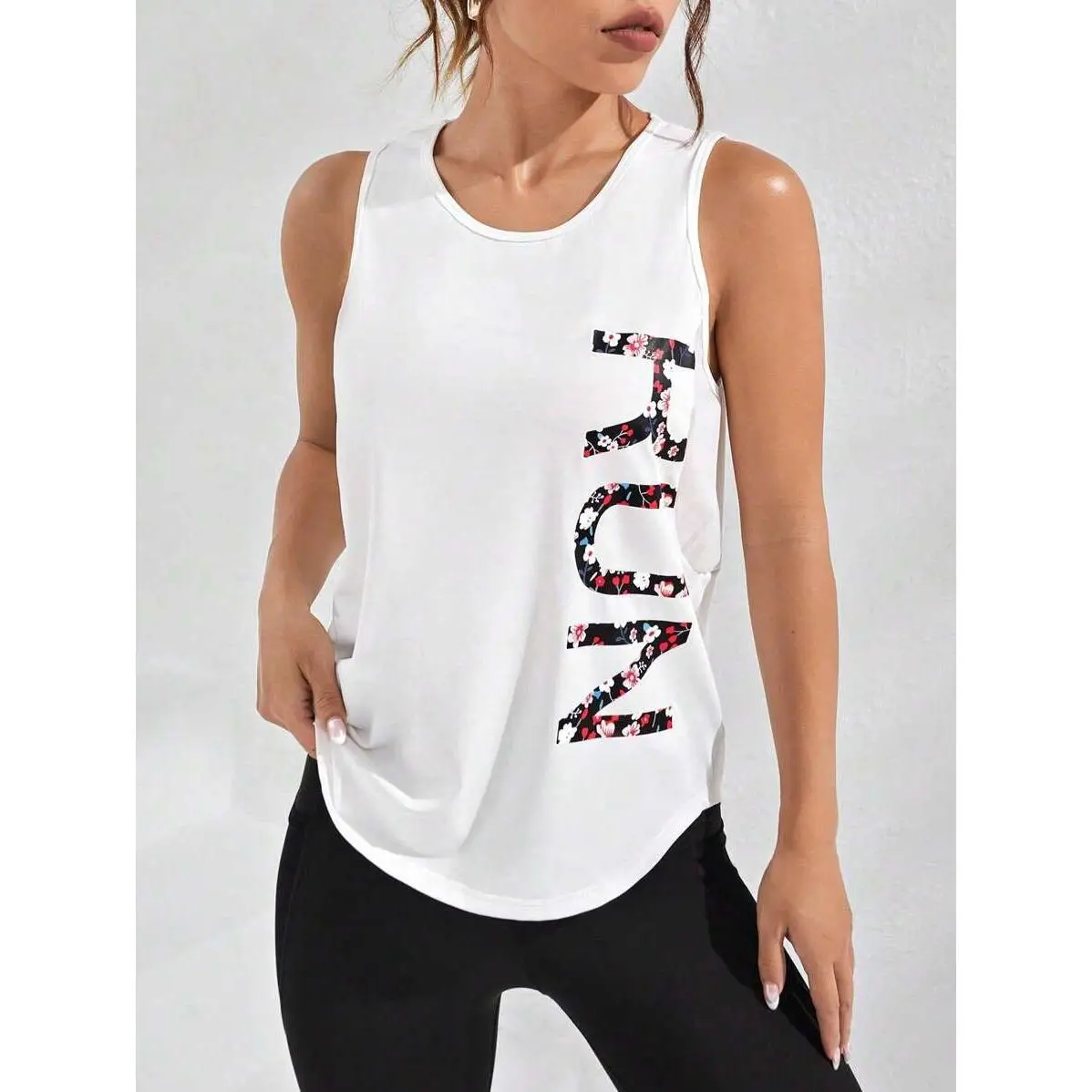 Cut Out 2 In 1 Crop Long Sleeve Tee Fitted Shirtworkout Tank Top