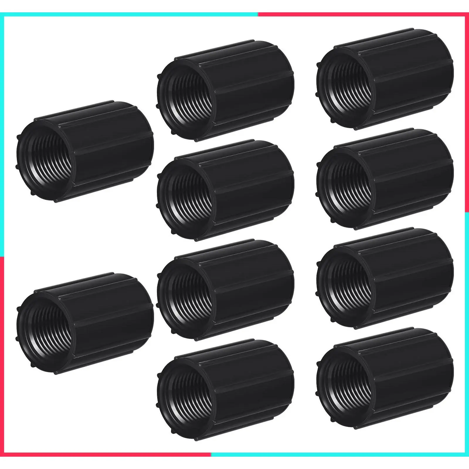 10 Pack 1/2 Inch PVC Double Female Threaded Coupling Sprinkler Extension Riser