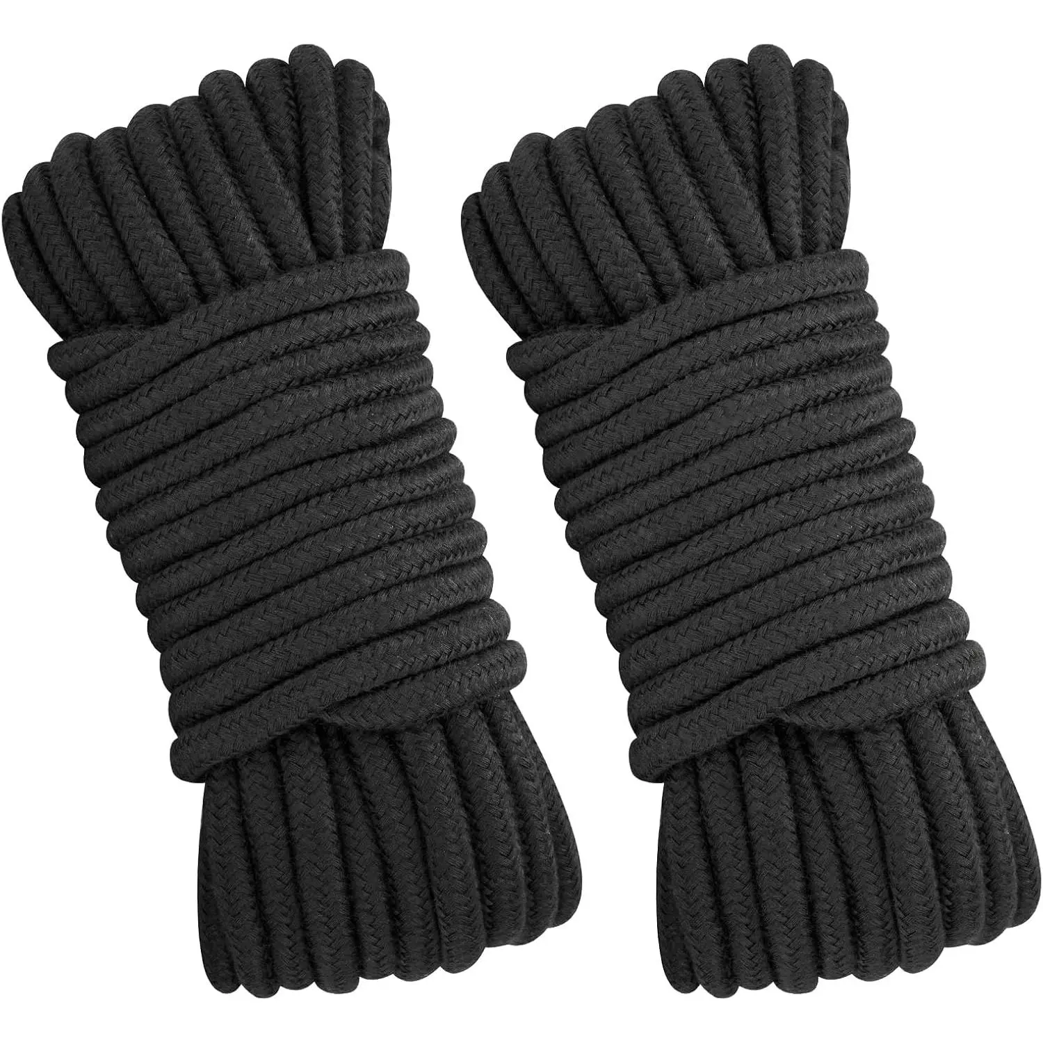 Soft  Rope 8MM Thick Black  Rope 2 Pack 33 Ft/10M  Cord for Wall ,  ,  Clothes, Crafts and  Decoration