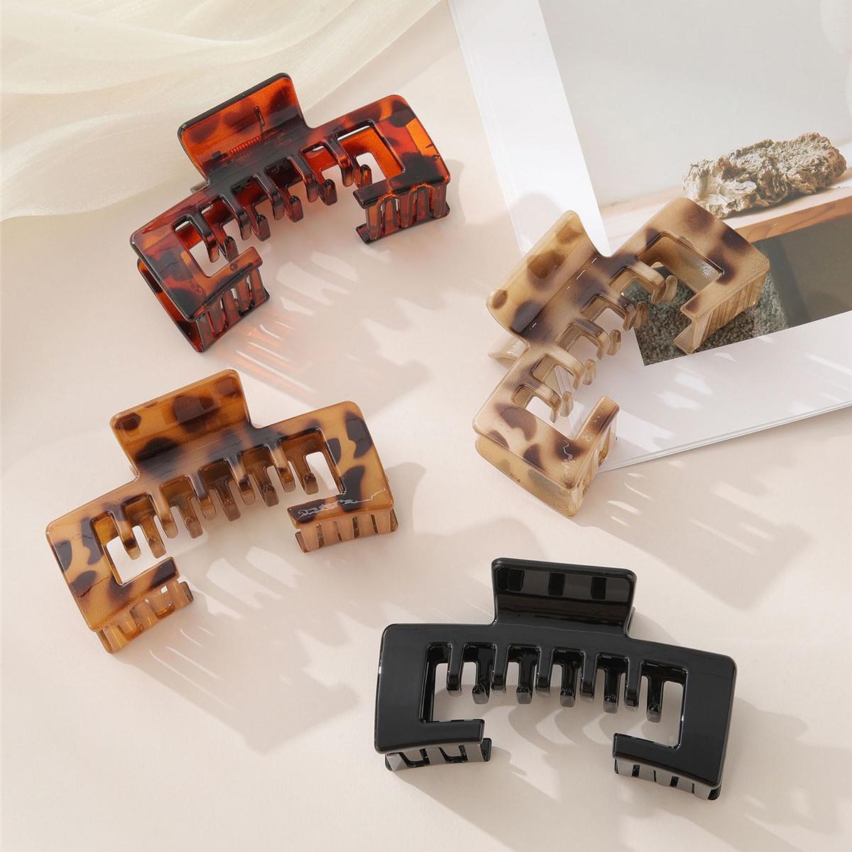 AWAYTR Gift Box Set 4Pack Trucker Hat Hair Clips for Women Hat-Friendly Claw Clips for Baseball Caps Hair Claws Clips for Thick Hair Hat Hairstyles Hair Accessories