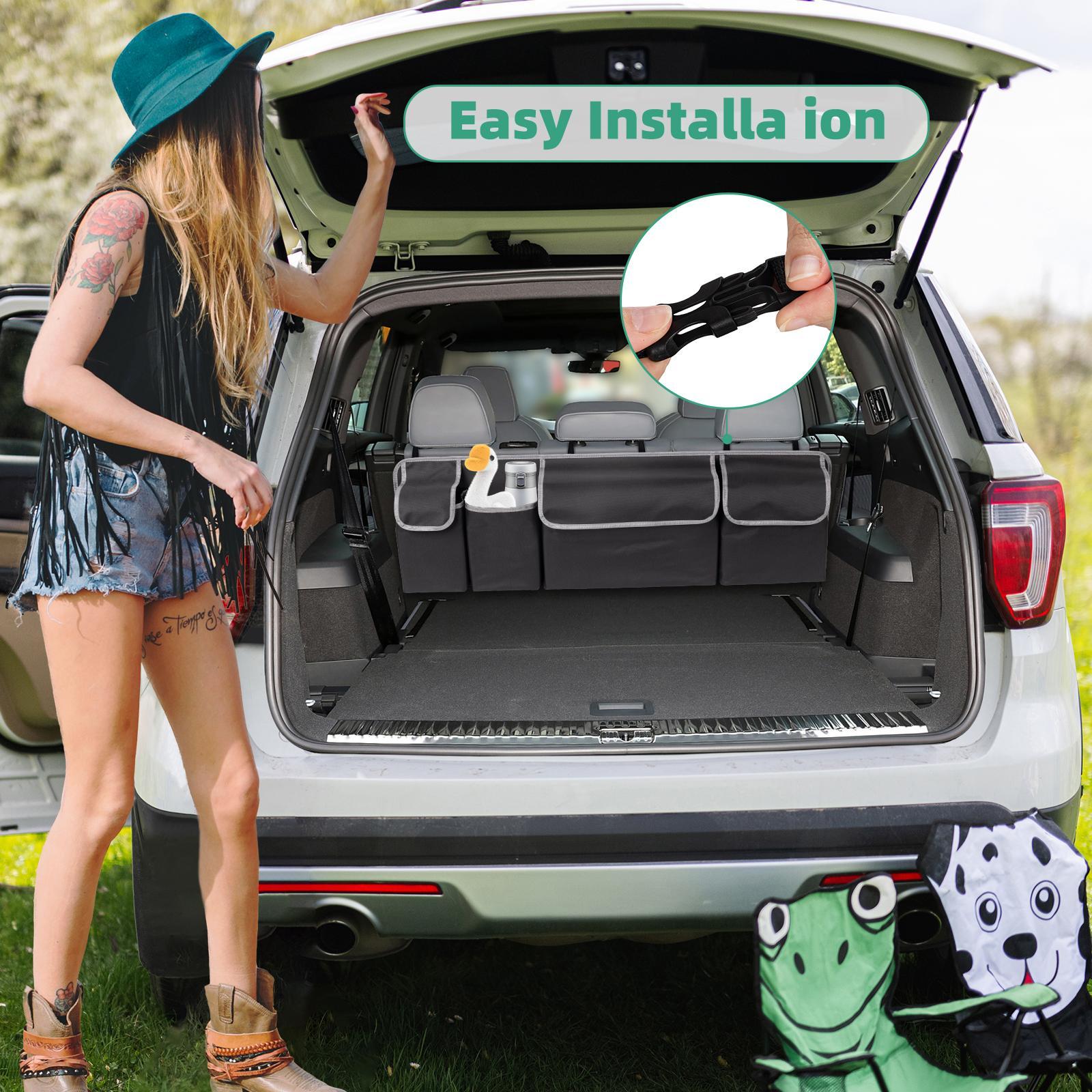 Car Seat Back Storage Bag, 1 Count Large Capacity Multi-Pocket Car Seat Back Organizer, Universal Car Interior Accessory for Storing & Tidying, Boujee Car Accessories