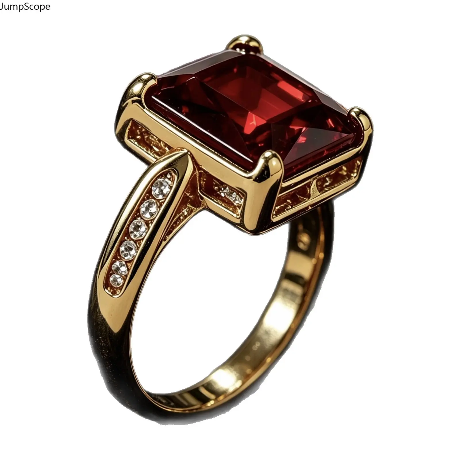 Vintage Large Ruby Cocktail Ring for Female - MDF-Steel, Engagement Proposal Substitute, Evening Events, Sentimental Romantic Gifts