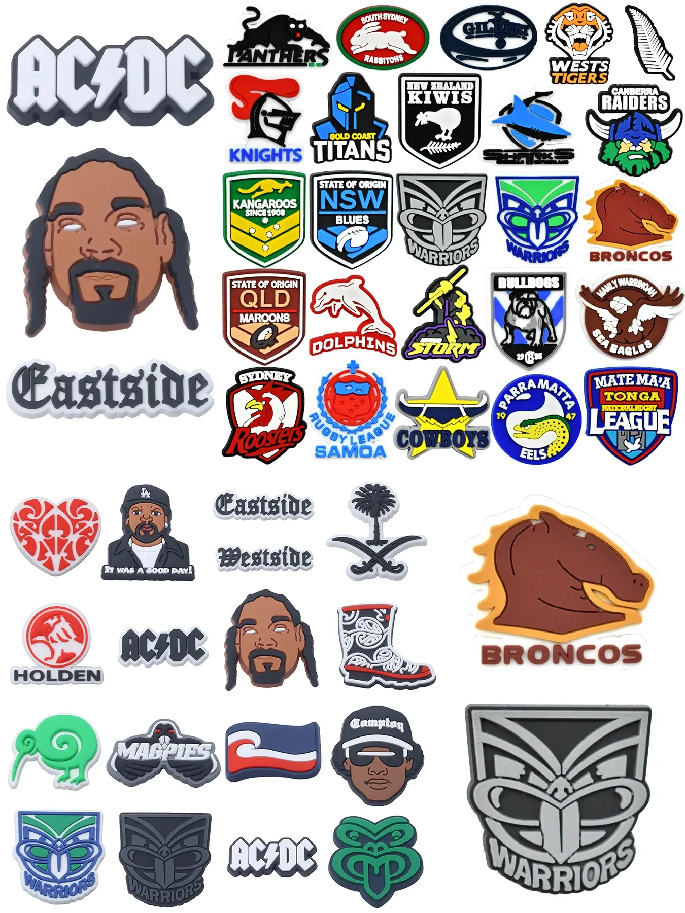17/26pcs Team Logo Series and Australian Cultural Shoe Pendant Accessories, Cute Nrl Shoe Charms for All Seasons, Perfect Party Gifts