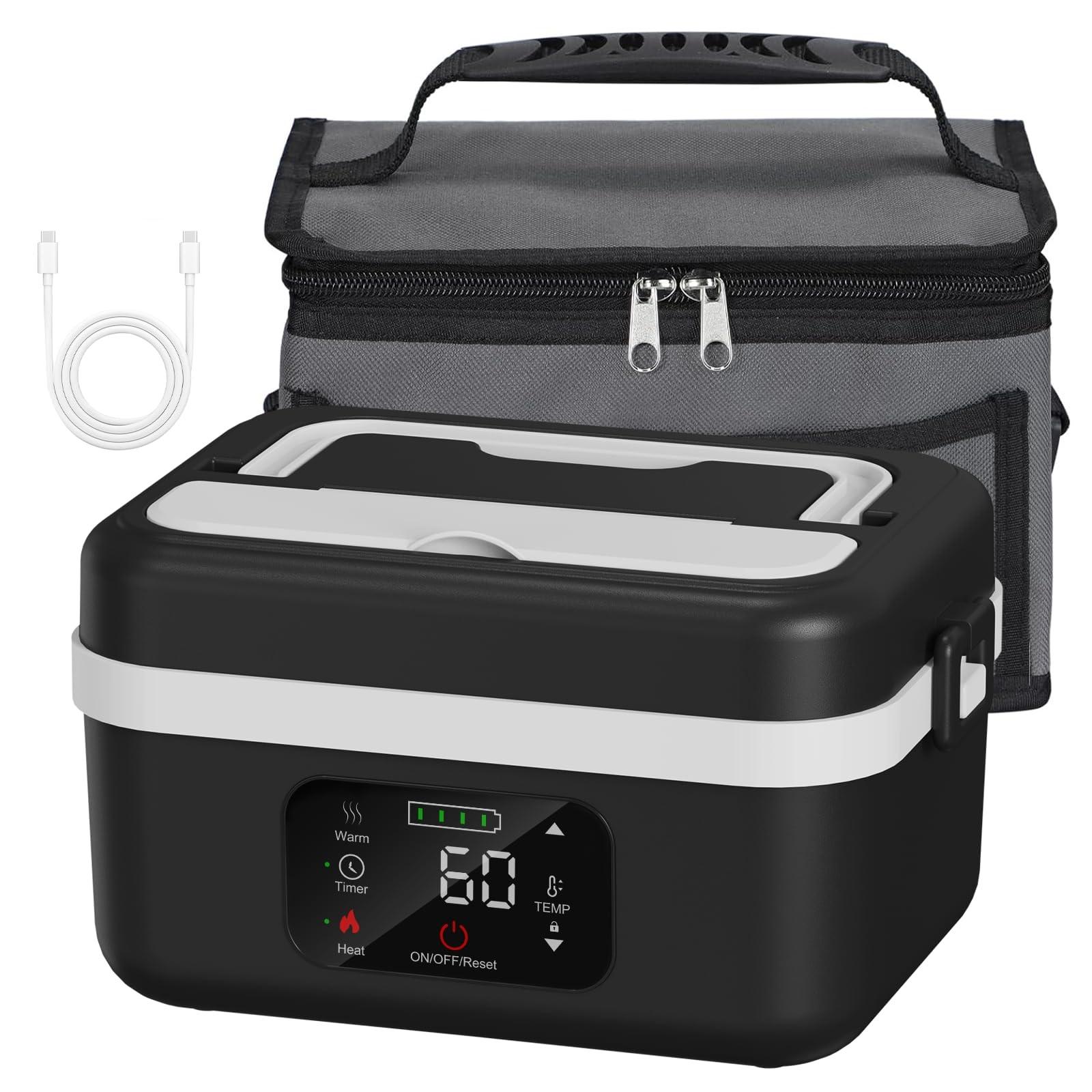 Self-Heating Lunch Box, Rechargeable Portable Food Heater, Cordless Heated Lunchbox, Easy & Convenient for Meal Prep, Thermal Lunch Boxes Ideal for Office, Travel, Car, Picnic & Outdoor Use #GLOBAL PICKS
