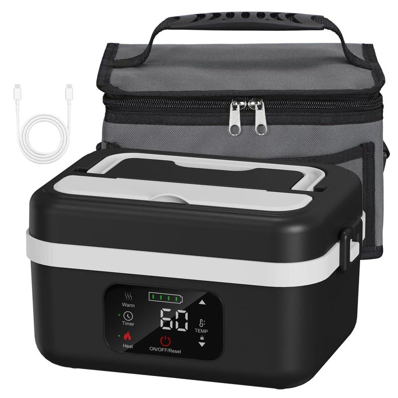 Self-Heating Lunch Box, Rechargeable Portable Food Heater, Cordless Heated Lunchbox, Easy & Convenient for Meal Prep, Thermal Lunch Boxes Ideal for Office, Travel, Car, Picnic & Outdoor Use