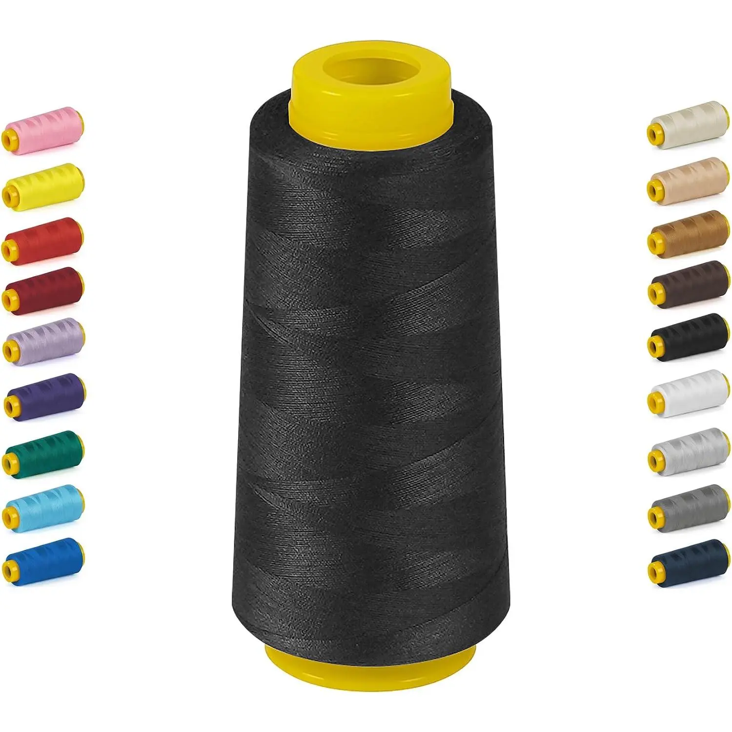 1800 Yards Serger Thread-Black, All Purpose Thread for Sewing |   Serger Thread Cones, Polyester Thread 40s/2 for Serger&Overlock, Quilting, Piecing, Sewing Machine