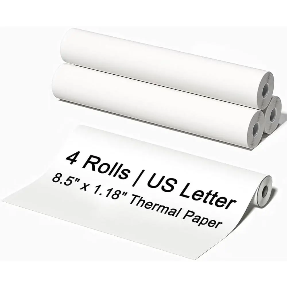 4 Rolls Thermal Paper 8.5x11 Inch for Thermal Printer,  Letter Size