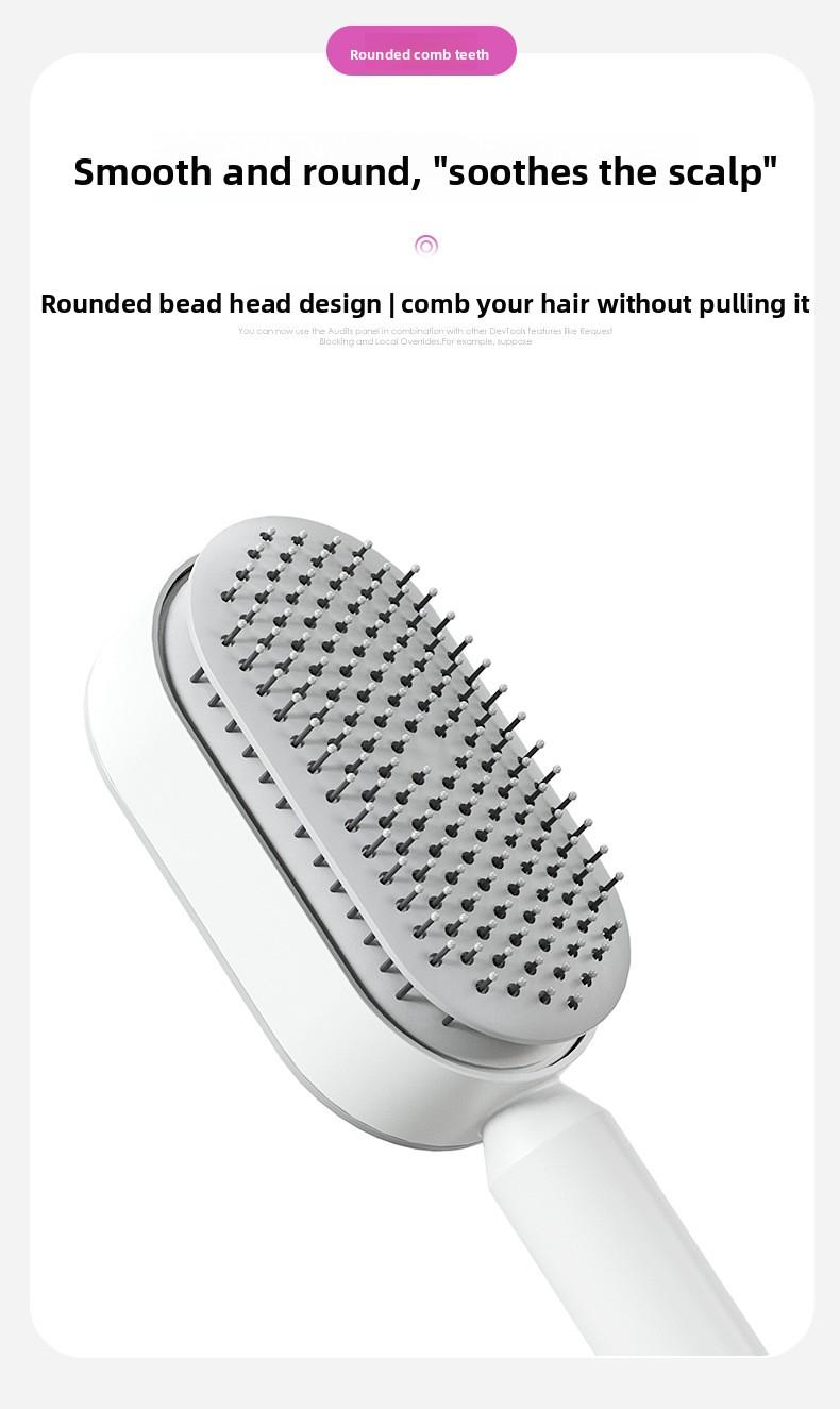 Luxury upgraded version, featuring a push-button cleaning design, suitable for women with long hair, popular air cushion massage comb