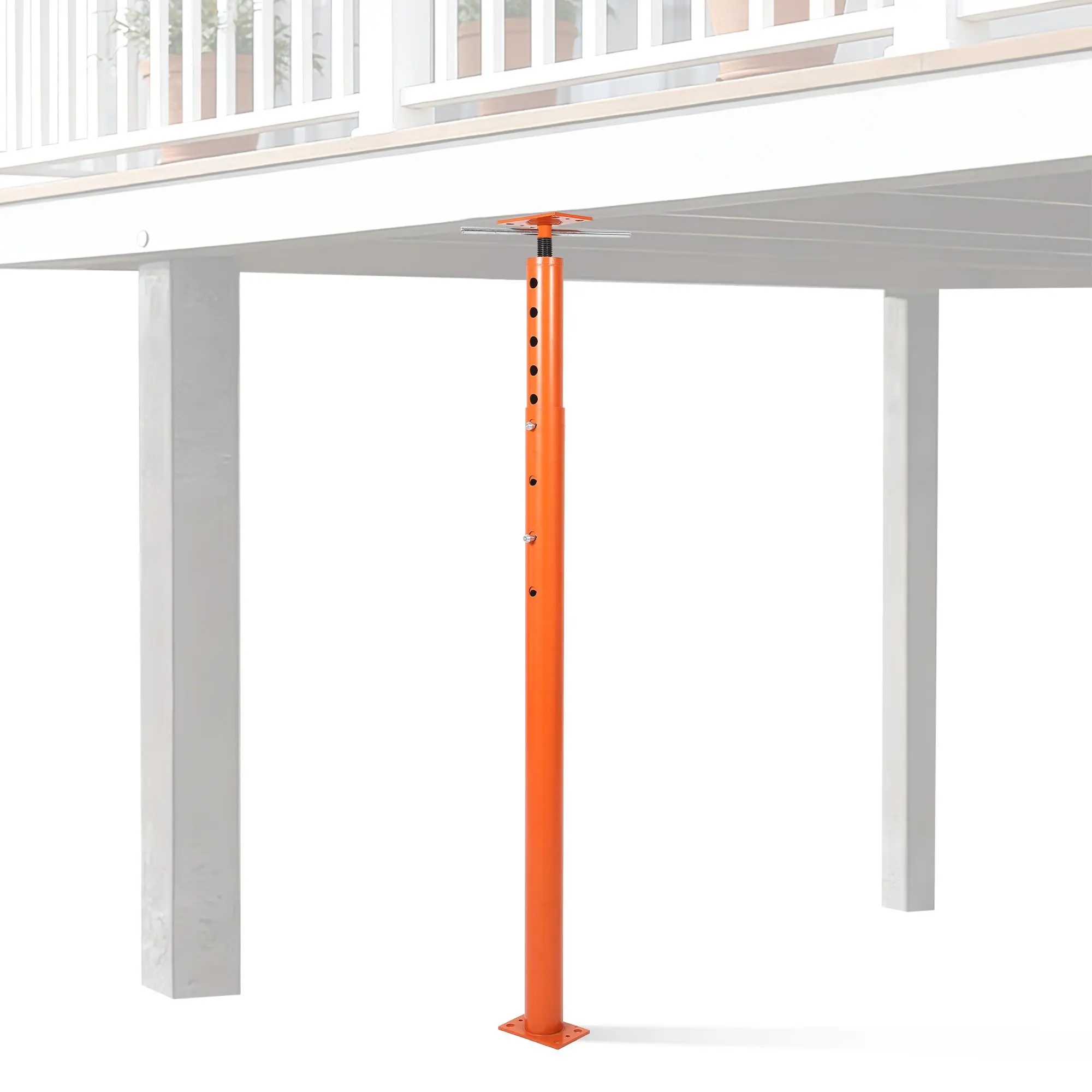 Adjustable Jack Post – 7.2T / 18,000lbs – 19-36" / 56-100" Height – Swivel Top – Tool-Free – Carbon Steel – for Basement/Beam/Patio Support – Orange