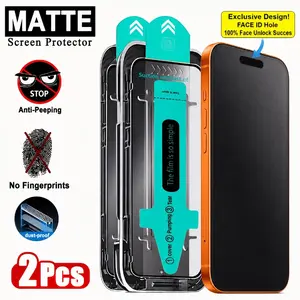 2-Pack Frosted Anti-Spy Tempered Glass Screen Protector, Auto-Aligned Tool, for iPhone 17/16 Pro Max/13/12/11/14/15/air/XR/XS Max/x, Full Coverage, 9h Hardness