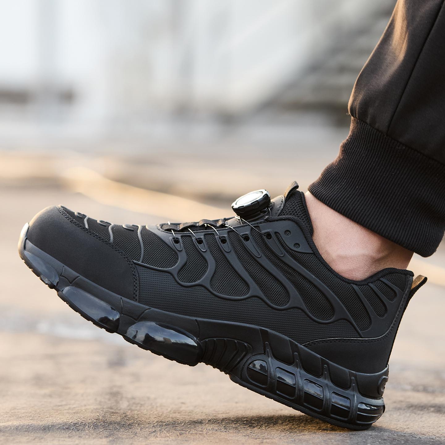 Men’s Safety Work Sneakers – Lightweight Steel Toe, Anti-Slip Sole & All-Day Comfort for Jobsite & Outdoor Training