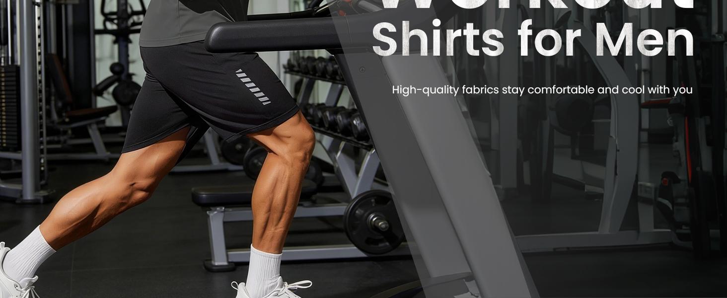 Workout Shirts for Men UPF 50+ Quick Dry Athletic Gym Tee Shirts Mens Short Sleeve Running Cooling Swimming T-Shirt